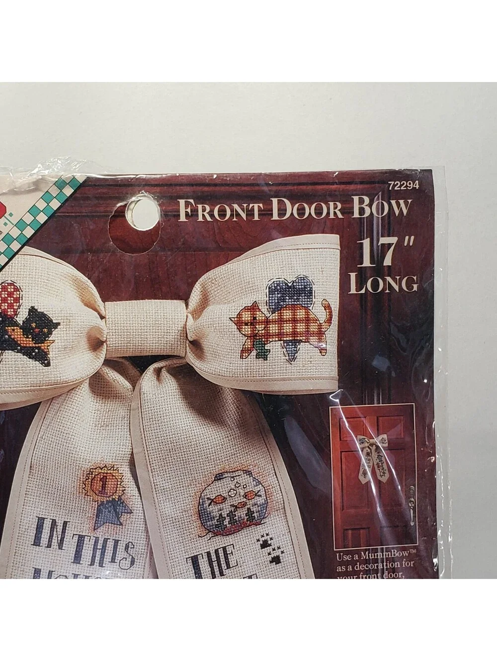 Dimensions Cross Stitch Kit Debbie Mumm Front Door Bow Cats 72294 NEW